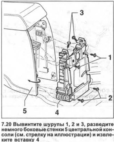 20. Вывинтите шурупы 1, 2 и 3, разведите немного…