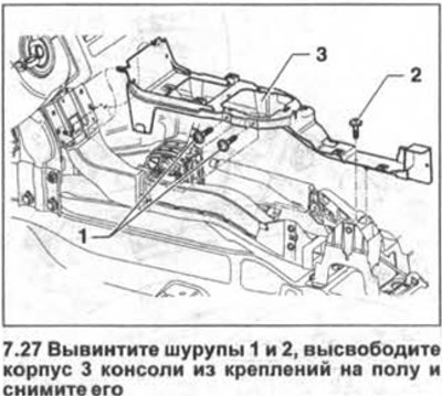 27. Вывинтите шурупы 1 и 2, высвободите корпус 3…