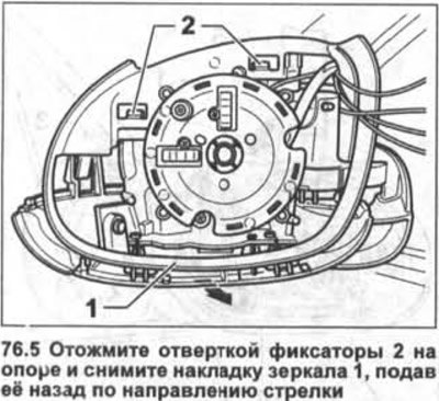 5. Отожмите отверткой фиксаторы 2 на опоре и…
