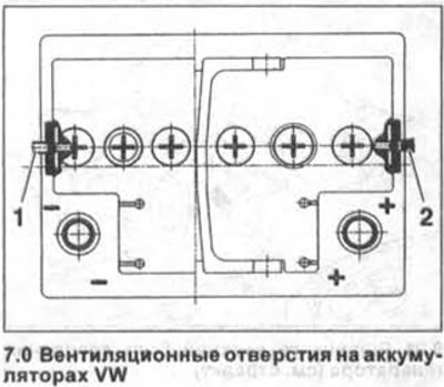 Как правило, аккумуляторы VW имеют по одному…