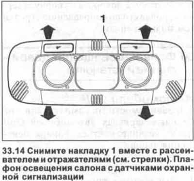 Снимите накладку 1 вместе с рассеивателем и…