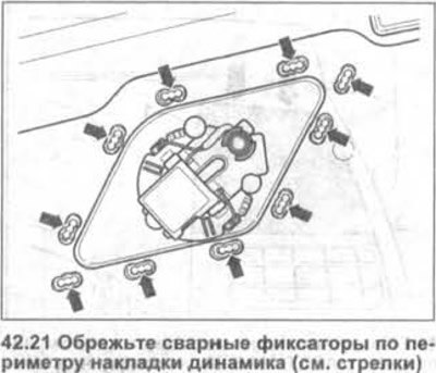 21. Обрежьте сварные фиксаторы по периметру…