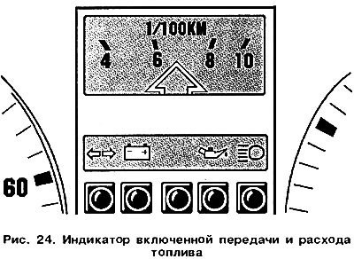 На индикаторе (рис. 24) зажигается стрелка…