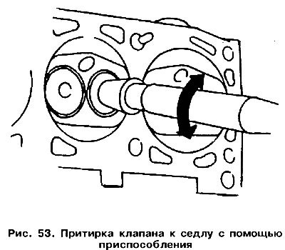 После обработки рабочих фасок седел следует…