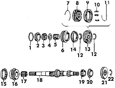 Рис. 322. Первичный вал с шестернями и…