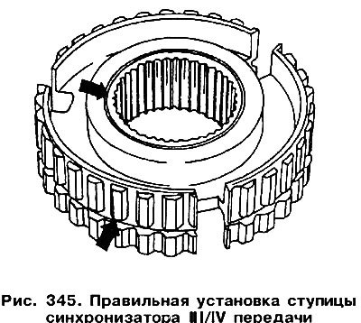 В ступицу синхронизатора III/lV передачи вложите…