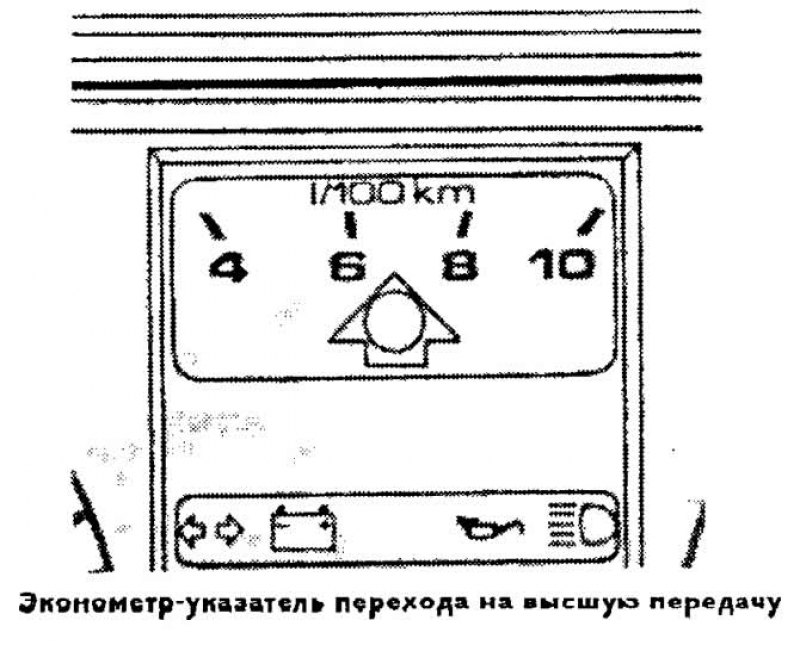 подвижная стрелка эконометра, расположена в…