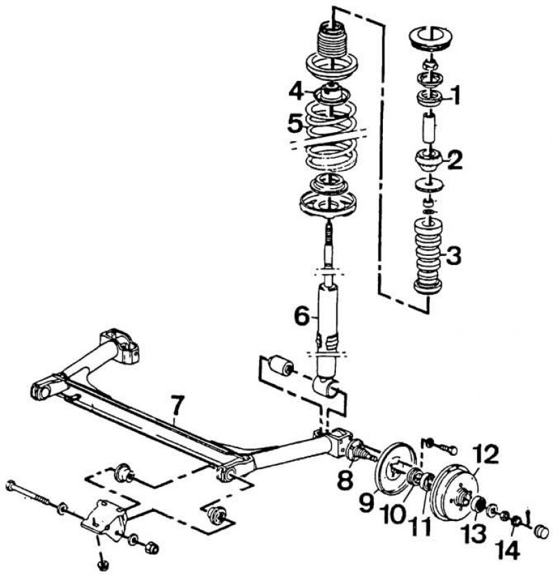 Схема задняя подвеска фольксваген пассат б6 схема