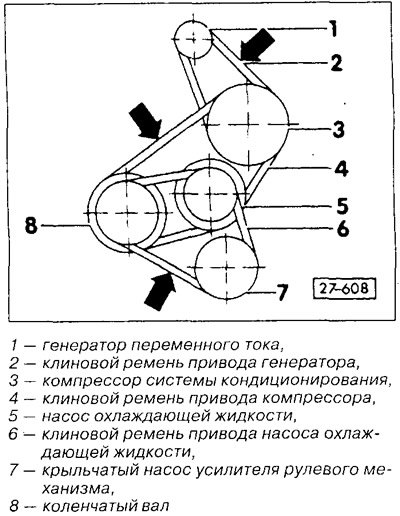 Расположение ремней в моделях с усилителем…