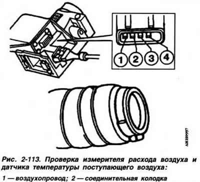 Отсоединить от измерителя расхода воздуха…