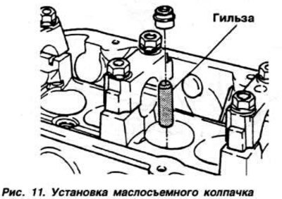 Снятие маслосъемных колпачков производится с…