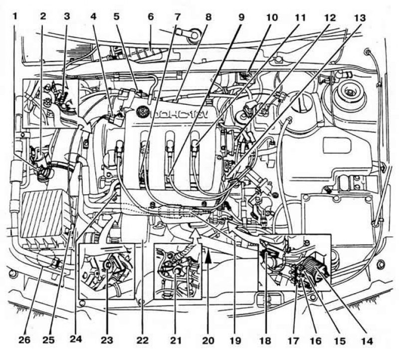 Двигатель 2е фольксваген схема