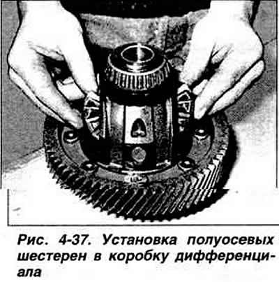 Установить упорные шайбы, смазав их…