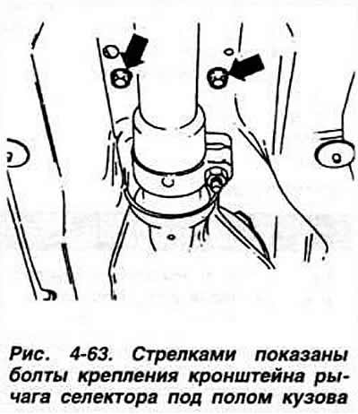 отсоединить трос от рычага и штока переключения…