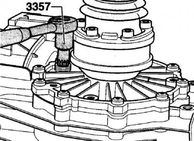3. Используя ключ VW 3357, вывинтите…
