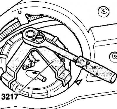 5. Используя специальный инструмент VW-3217,…