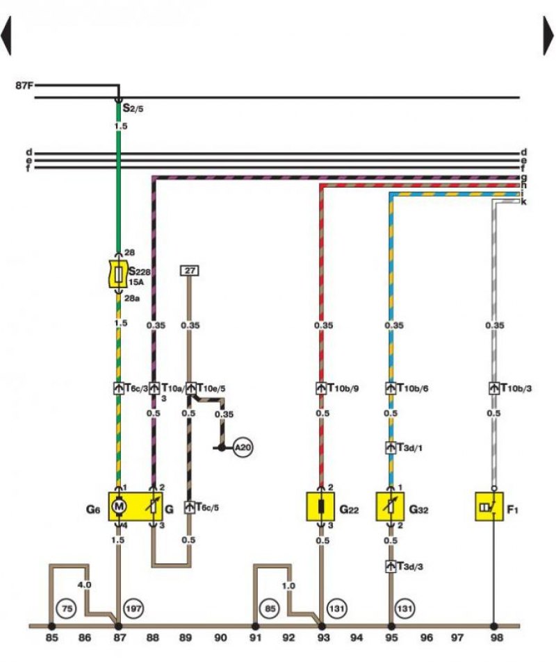 Пассат б5 схема электропроводки