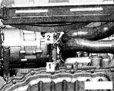Снять шланги ОЖ -1 и 2-.
