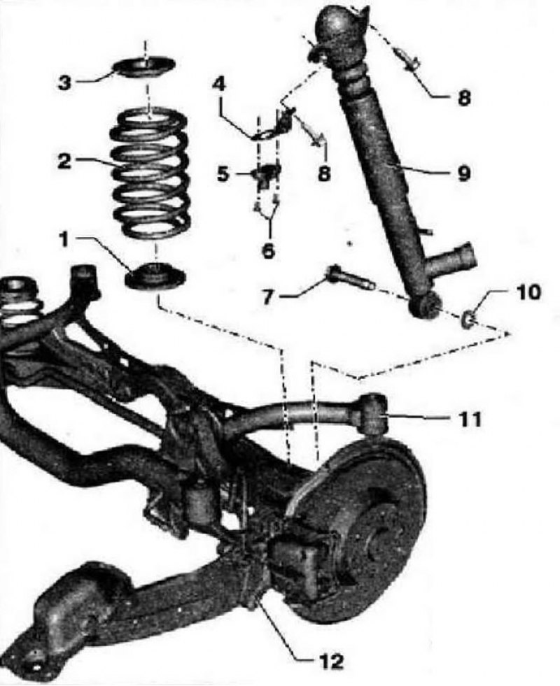 передняя подвеска фольксваген тигуан 2013г схема
