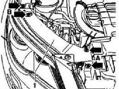 Выкрутить четыре болта крепления -стрелки А- и…