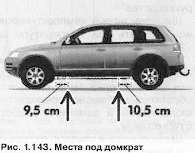 Найдите место для установки (рис. 1.143) домкрата…