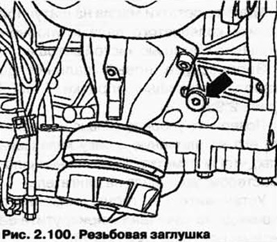Выкрутите резьбовую заглушку (рис. 2.100).