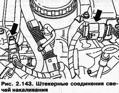 Отсоедините штекерные соединения (рис. 2.143)…