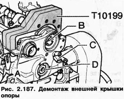 Ослабьте крепёжный болт В шестерни…