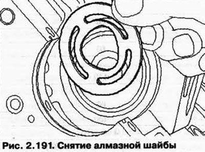 Снимите алмазную шайбу с консоли распредвала…