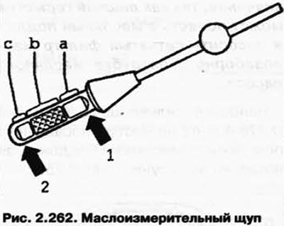 Отметки на маслоизмерительном щупе