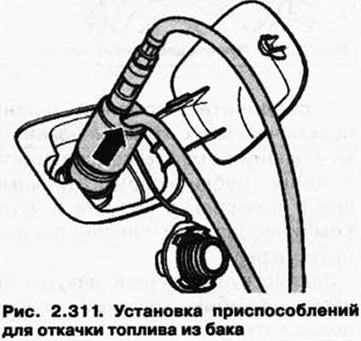 Вставьте откачивающий шланг (рис. 2.311)…