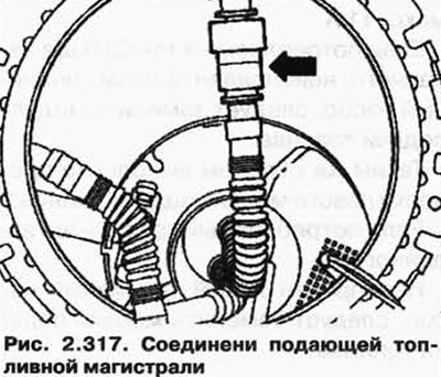 На правой и левой сторонах топливного бака…