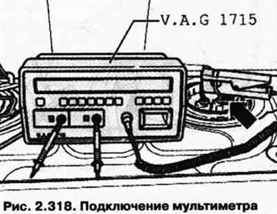 Подключите мультиметр V.A.G 1715 с помощью…