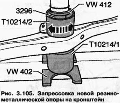 После этого запрессуйте резинометаллическую опору…