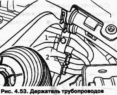 Открутите держатель трубопроводов гидравлики 1…