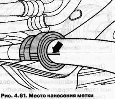 Снимите хомуты стабилизатора и пометьте на них…