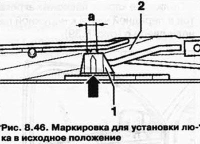Маркировка на верхней части направляющей, сзади,…