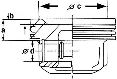 Рис. 131. Вид поршня в разрезе: a = 21,3 мм; b =…