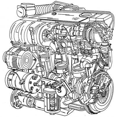 Рис. 17. Общий вид двигателя VR6 в сборе