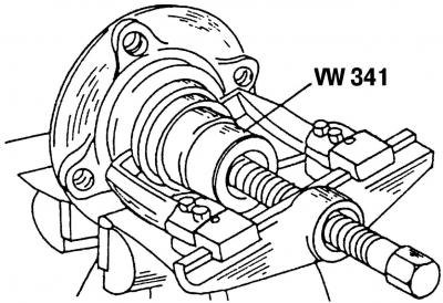 Рис. 290. Съемник VW431 для снятия внутреннего…
