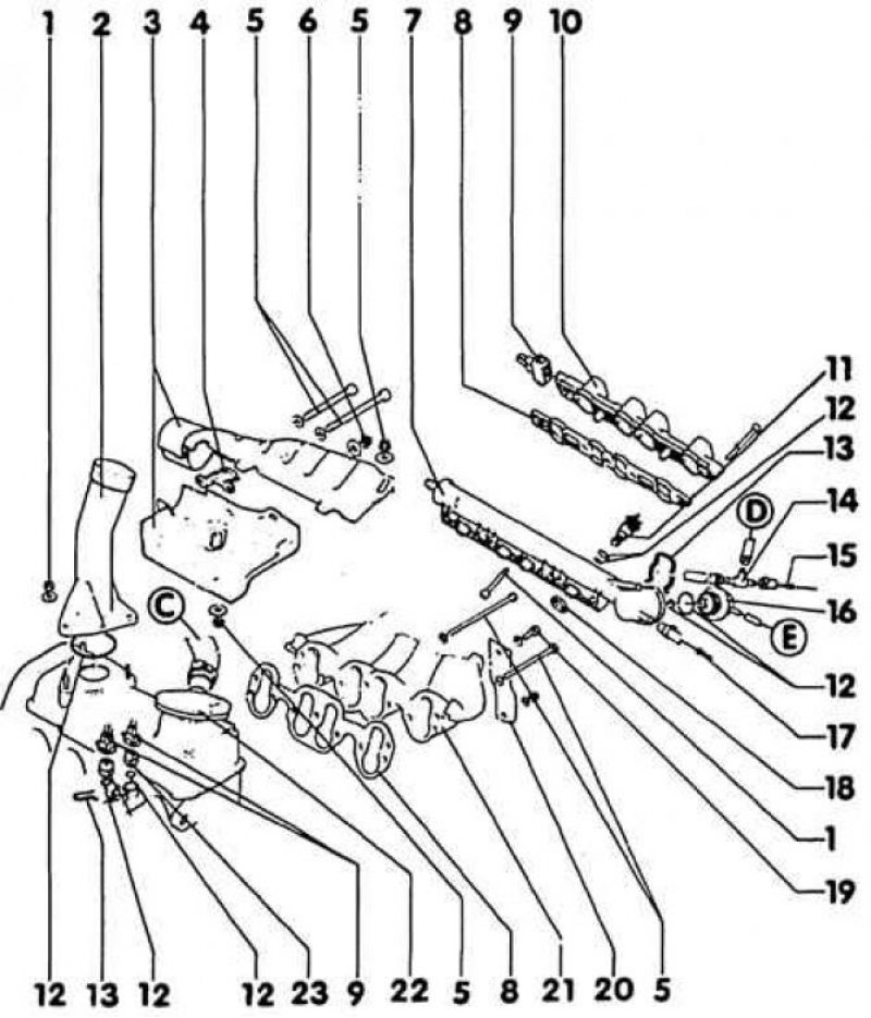 1. Гайка, 10 Н·м; 2. Маслозаливная горловина; 3.…
