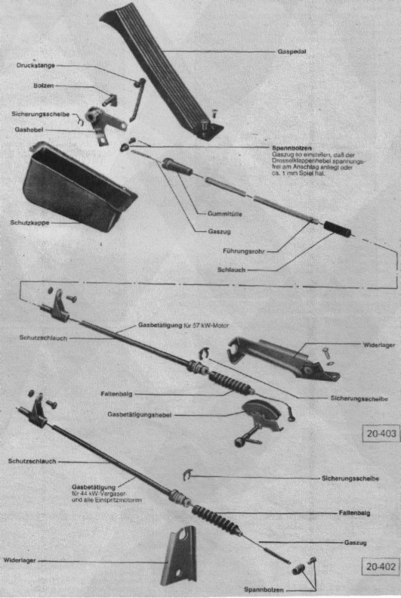 Тросовый привод газа — описание конструкции