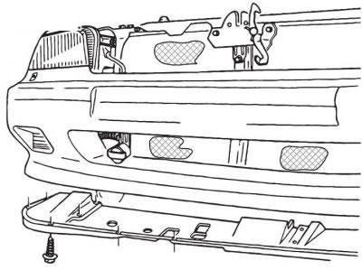 Рис. 5.23. Снятие переднего брызговика двигателя
